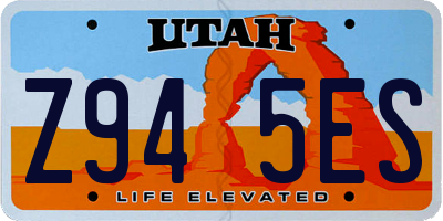 UT license plate Z945ES