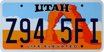 UT license plate Z945FI