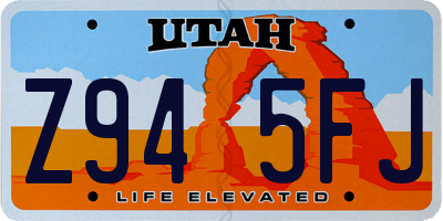 UT license plate Z945FJ