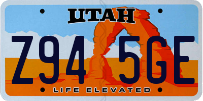 UT license plate Z945GE