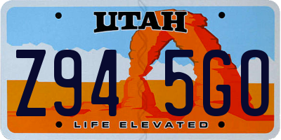 UT license plate Z945GO