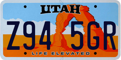 UT license plate Z945GR
