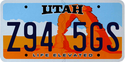 UT license plate Z945GS