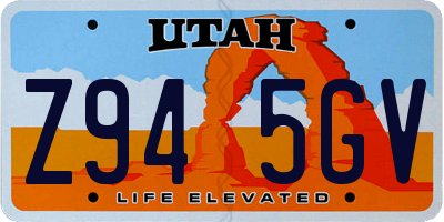 UT license plate Z945GV
