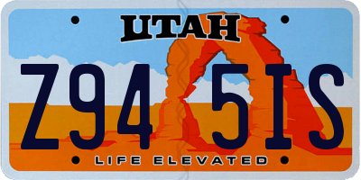 UT license plate Z945IS