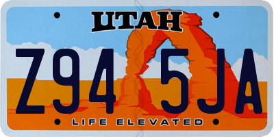 UT license plate Z945JA
