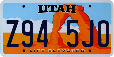 UT license plate Z945JO