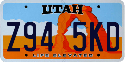 UT license plate Z945KD