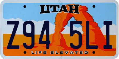 UT license plate Z945LI