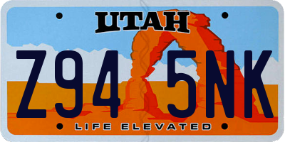 UT license plate Z945NK