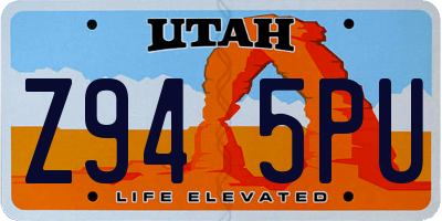UT license plate Z945PU