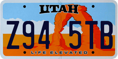 UT license plate Z945TB