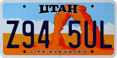 UT license plate Z945UL
