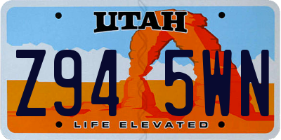 UT license plate Z945WN
