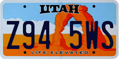 UT license plate Z945WS