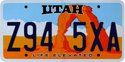 UT license plate Z945XA