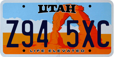 UT license plate Z945XC