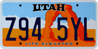 UT license plate Z945YL