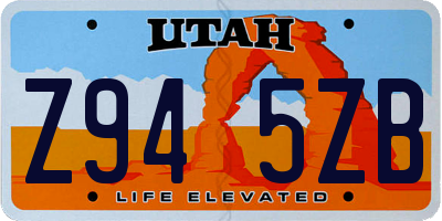 UT license plate Z945ZB