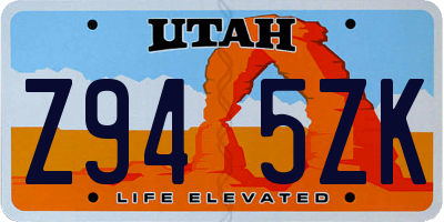 UT license plate Z945ZK