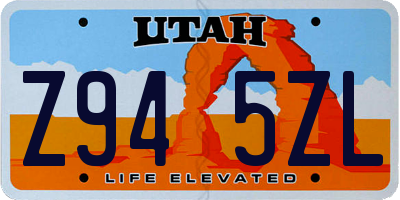 UT license plate Z945ZL