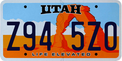 UT license plate Z945ZO