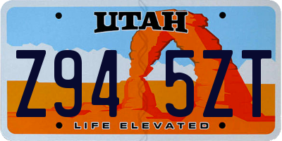 UT license plate Z945ZT