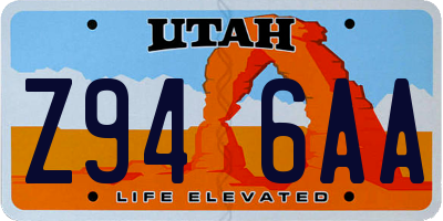 UT license plate Z946AA