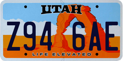 UT license plate Z946AE