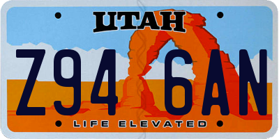 UT license plate Z946AN