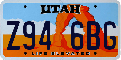 UT license plate Z946BG