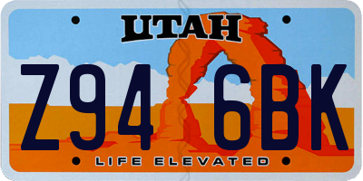 UT license plate Z946BK