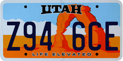 UT license plate Z946CE