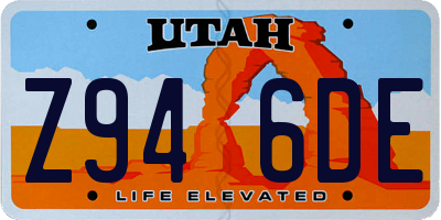 UT license plate Z946DE