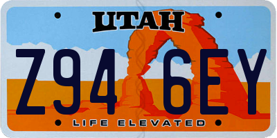 UT license plate Z946EY
