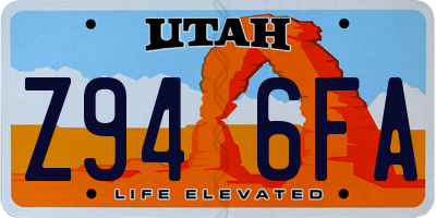 UT license plate Z946FA