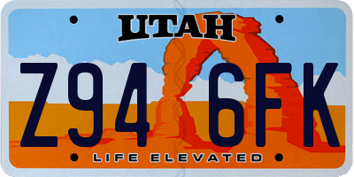 UT license plate Z946FK