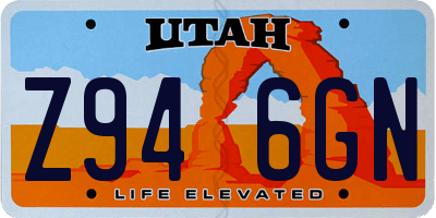 UT license plate Z946GN