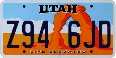 UT license plate Z946JD
