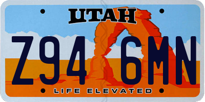 UT license plate Z946MN