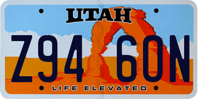 UT license plate Z946ON