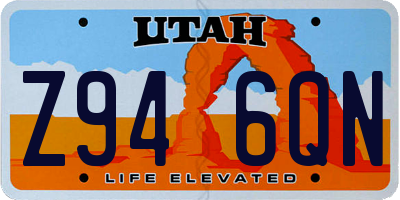 UT license plate Z946QN