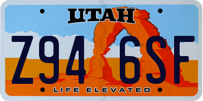 UT license plate Z946SF