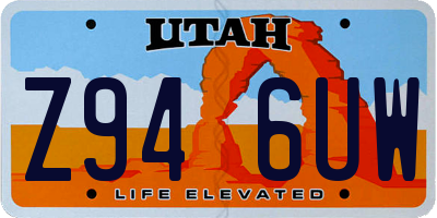 UT license plate Z946UW