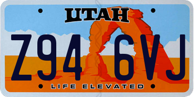 UT license plate Z946VJ