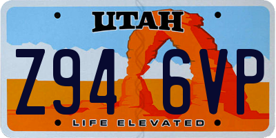 UT license plate Z946VP