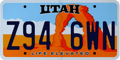 UT license plate Z946WN