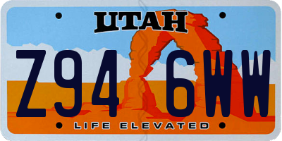 UT license plate Z946WW