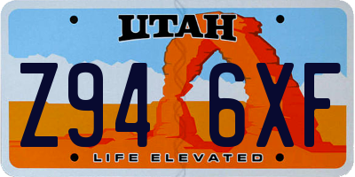 UT license plate Z946XF