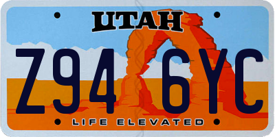 UT license plate Z946YC